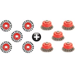 AUPREX 5-Pack Wire Wheel and Wire Cup Brush Set for Angle Grinder