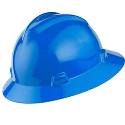 MSA 475368 V-Gard Full-Brim Hard Hat, Ratchet Suspension
