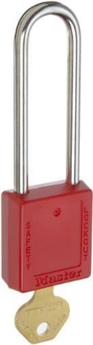 Master Lock 410LTRED Safety Lockout Padlocks, Set of 6